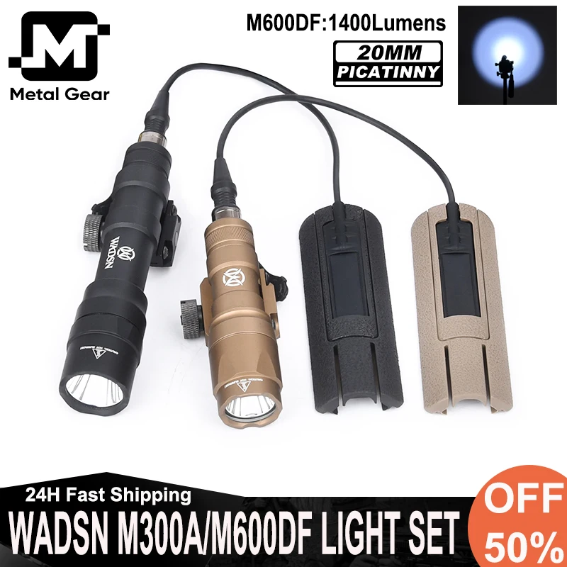 

Tactical 1400Lumens M600DF Hunting Scout Light Set M300A Flashlight Switch Fixed Base Wadsn High Power Spotlight Fit 20MM Rail