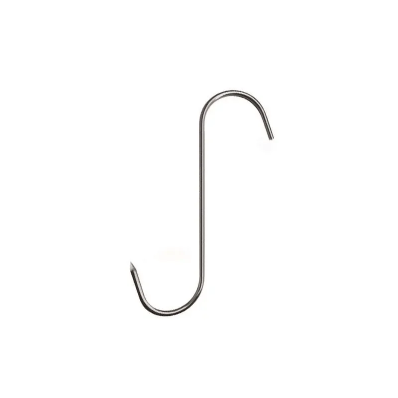 10Pcs Stainless Steel S Hooks with Sharp Tip Butcher Meat Hook Tool for Hot and Cold Smoking Sausage Grill Duck Hanging Hooks