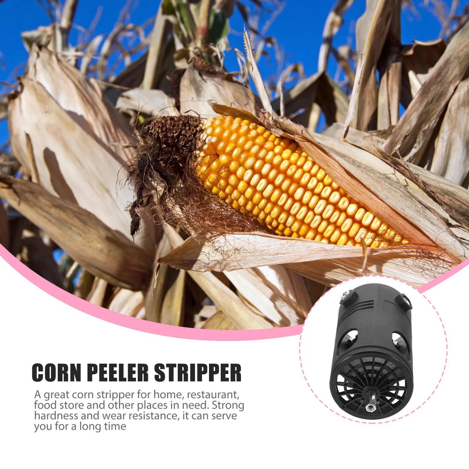 

1Set Corn Peeler Machine Auto Crank Design Lightweight Kitchen Corn Stripper Tool for Home Restaurant Use Thresher Tool