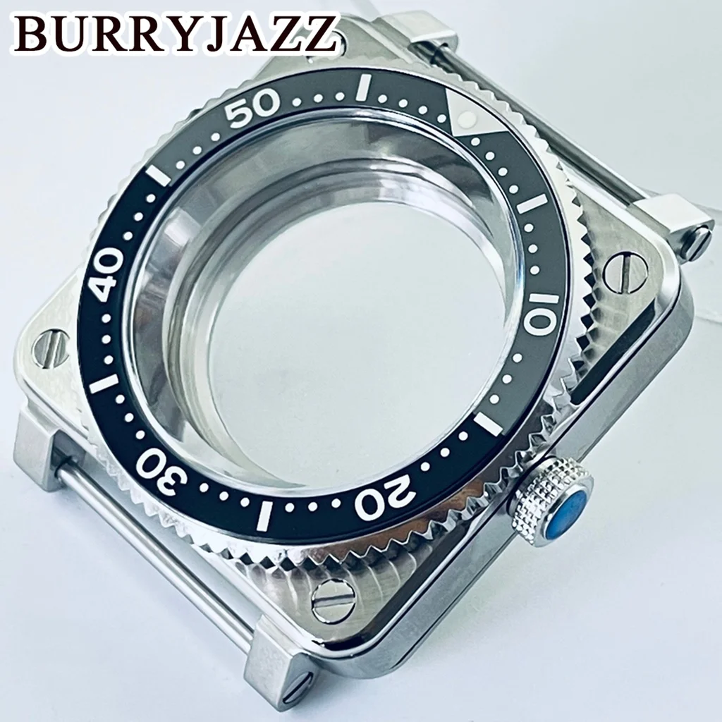 

BURRYJAZZ 42mm SKX007 Square Watch Case NH35 Cases Fits NH35 NH36 7S26 4R Movement Seiko SKX007 Pilots cockpit Replace Men Case