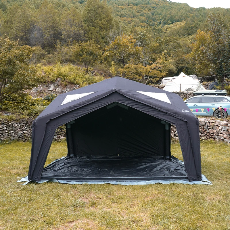 Coody Hub Station Black TC Cotton Inflatable Air Tent 3-5 Person Four Season Unique Portable Family Camping Shelter