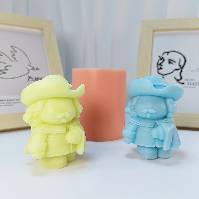 Charming Mona Lisa Human Statue Candle Silicone Mold Grandparents Wax Mould Gifts to Family Members Desktop Decoration