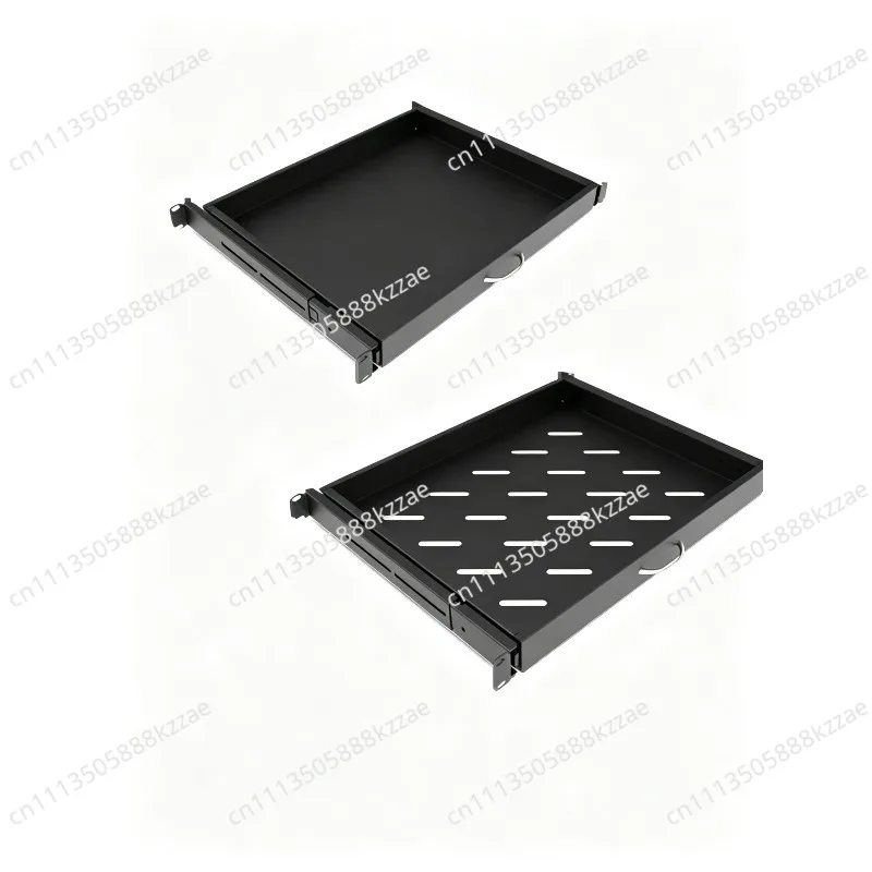 19-Inch Server Rack Sliding Shelf 1U Drawer Tray, Adjustable Keyboard & Mouse