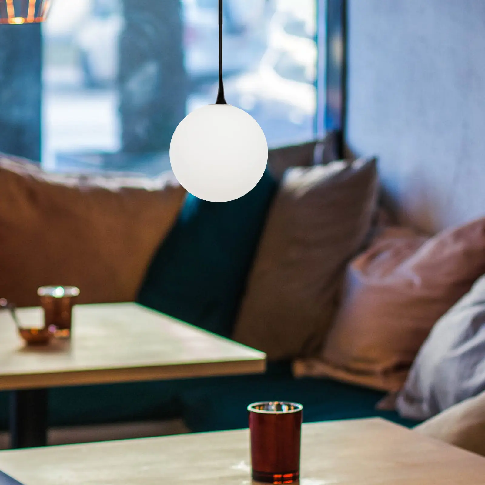 2Pcs Glass Ball Lamp Shade Replacement for Hanging Pendant Light Fixture Modern Simple Design Light Cover Decorative Shade