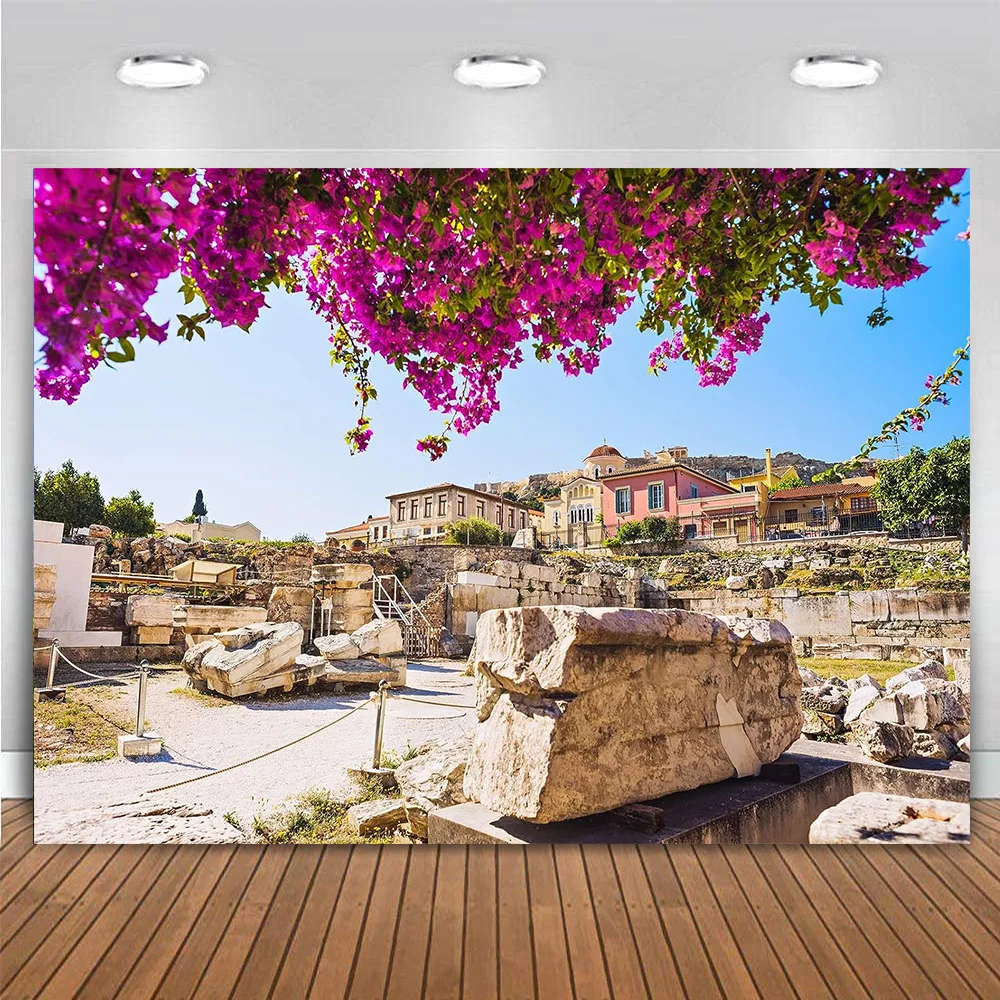 

Greece Backdrop Ancient City Athens Acropolis Palace Old Town Ruins Parthenon Temple Europe Landmark Background Party Decoration