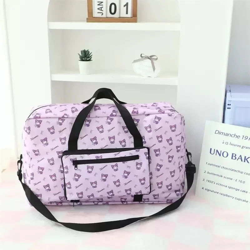 

Новая дорожная сумка Kuromi, портативная складная большая вместительная сумка из ткани Оксфорд, сумка-тоут с рисунком аниме, кавайные сумки с героями мультфильмов для женщин