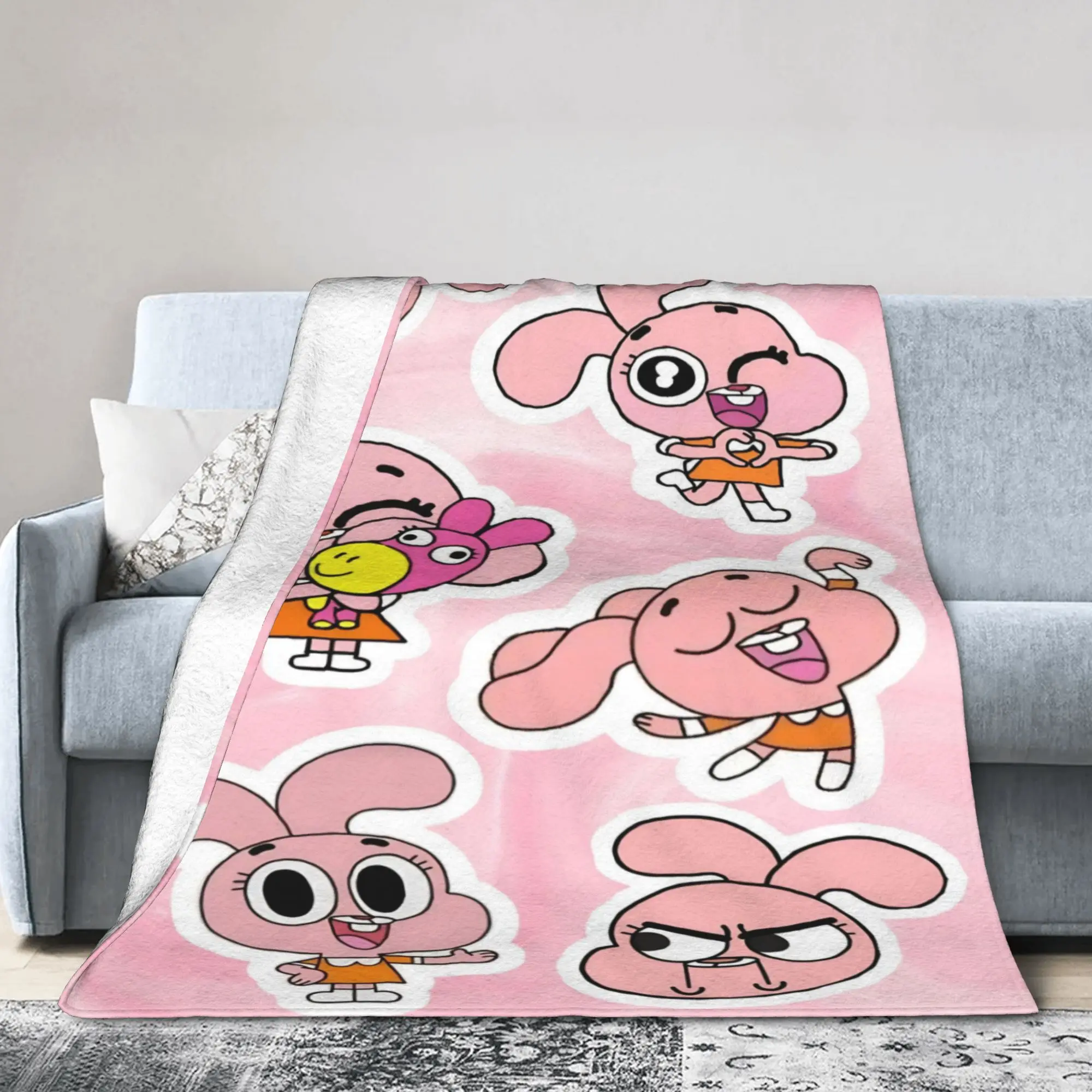 Anaise Knitted Blankets Flannel Amazing World Of Gum Ball Super Soft Throw Blankets for Bedroom Sofa Bed Rug