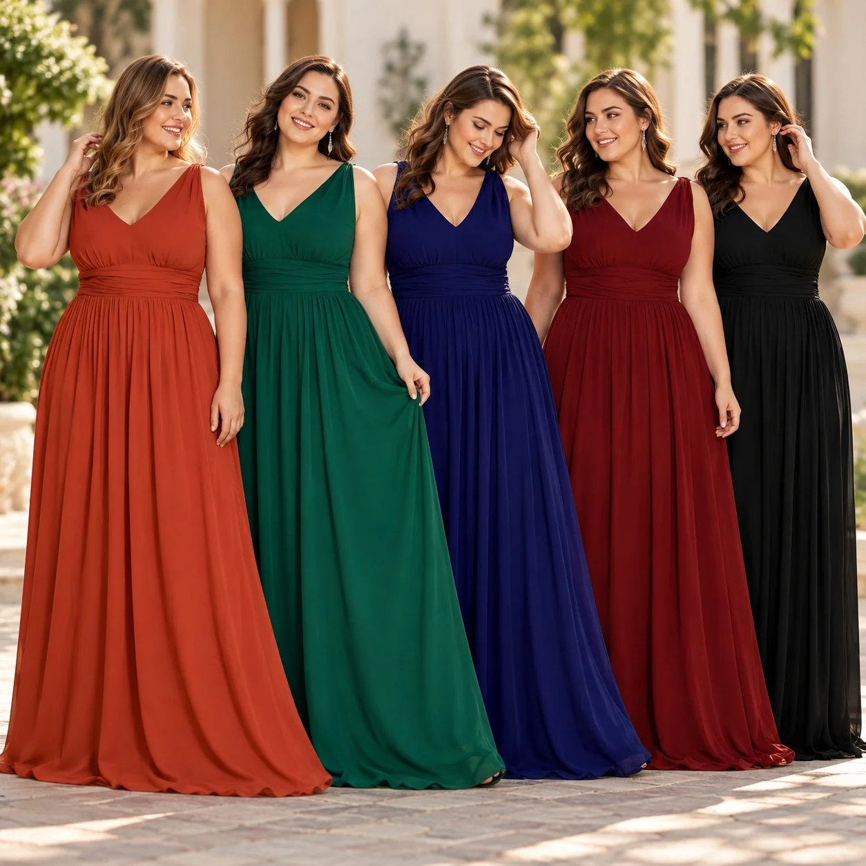Applique Sleeveless Gown with Mid Waist Casual Maxi Length Long Skirt Spring Daily Deep V Neck Patchwork Women Casual Dresses