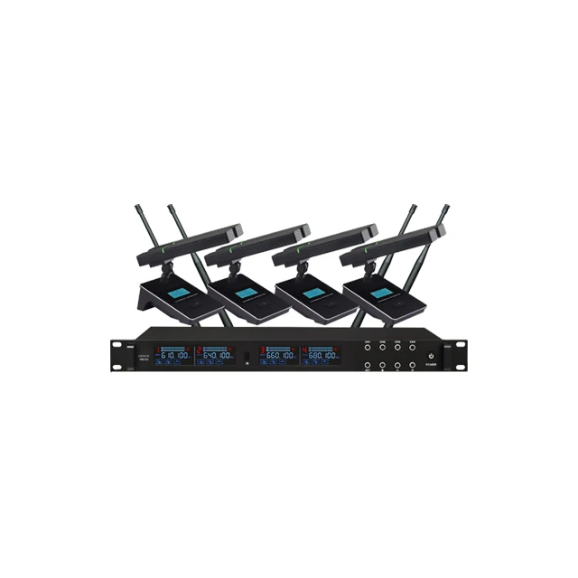 

H8604 Профессиональный беспроводной конференц-микрофон от одного до четырех человек с двойным квадратным стержнем и металлическим сиденьем