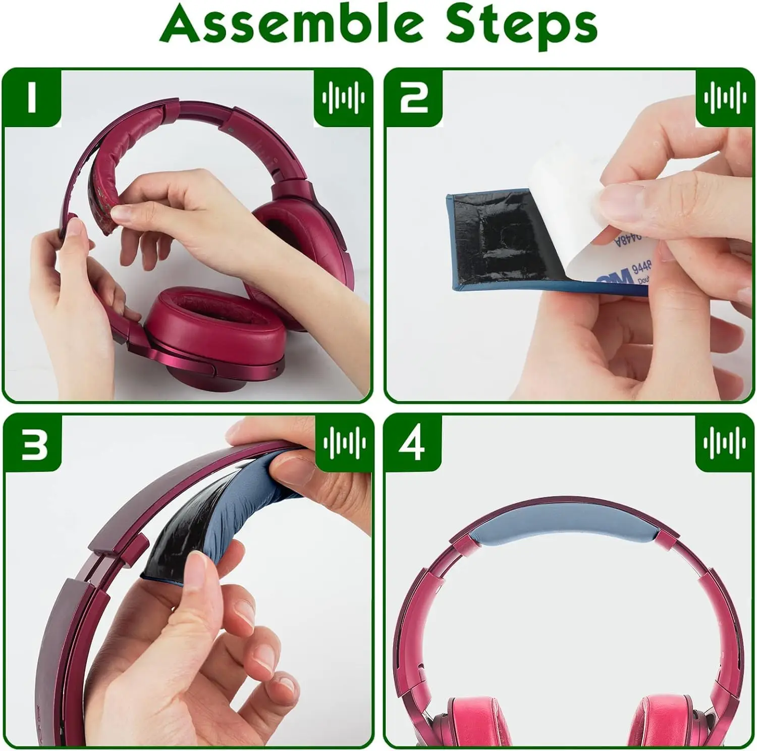 V-MOTA Ear Cushions Headpad Compatible with Sony WH-H900N MDR-100ABN Headset,Head Band Cushion Cover Repair Part (Black 1 Piece)