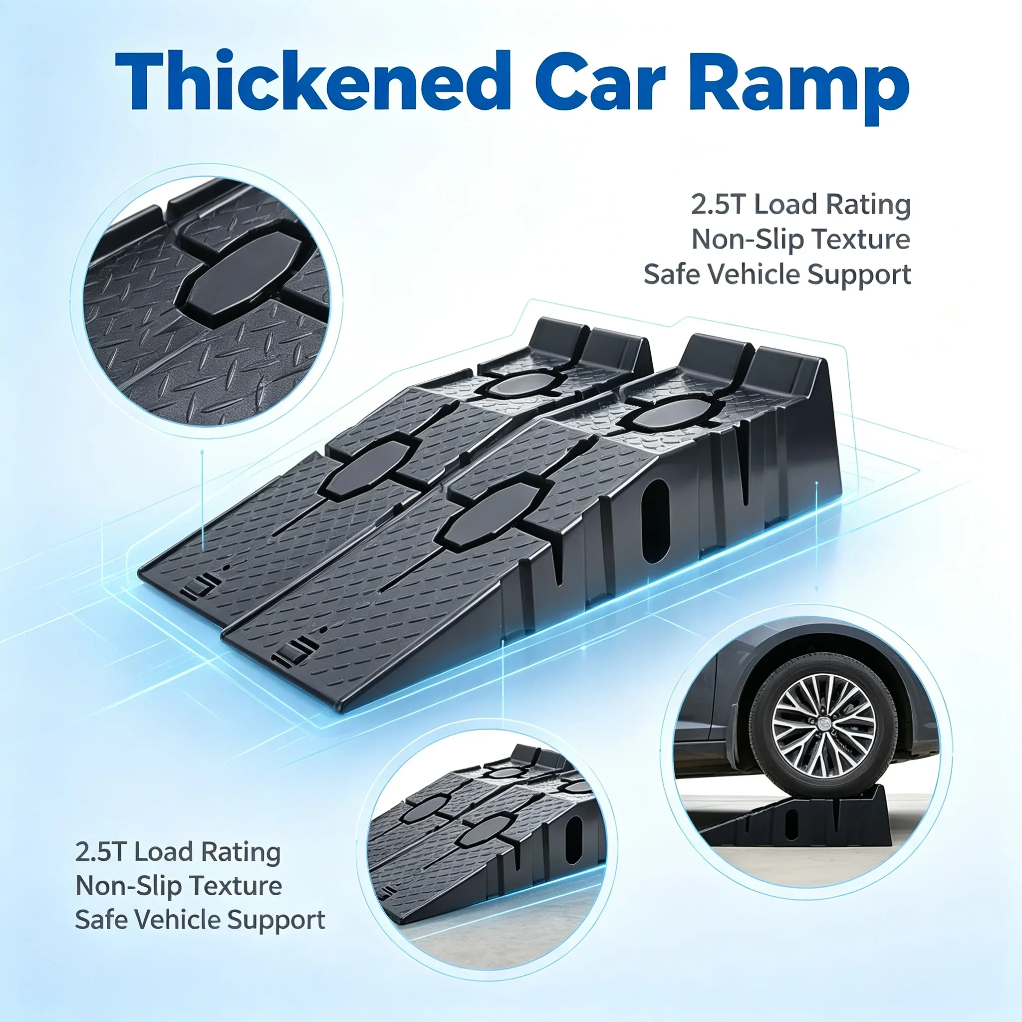 1/2pcs Auto Jack Lift Repair Ramp Heavy Duty, Antiskid Car Slope Road, Vehicle Oil Change Maintenance Bracket