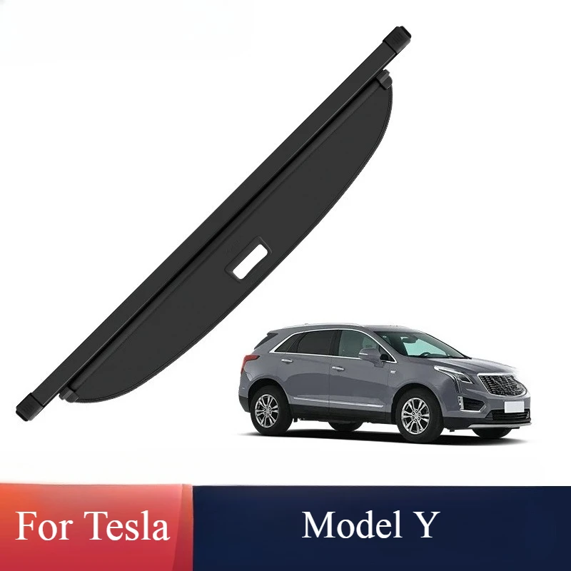 

For Tesla Modely Trunk Cover Curtain Rear Trunk Baffle Interior Modification Accessories Privacy-protected Tiered Storage