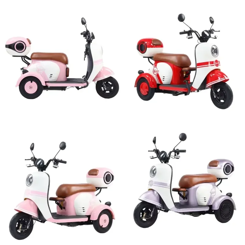 STROVAN Factory Direct 48V 3-Wheel Electric Tricycle Home Leisure Passengers & Children Open Body Cargo Scooter for Parents