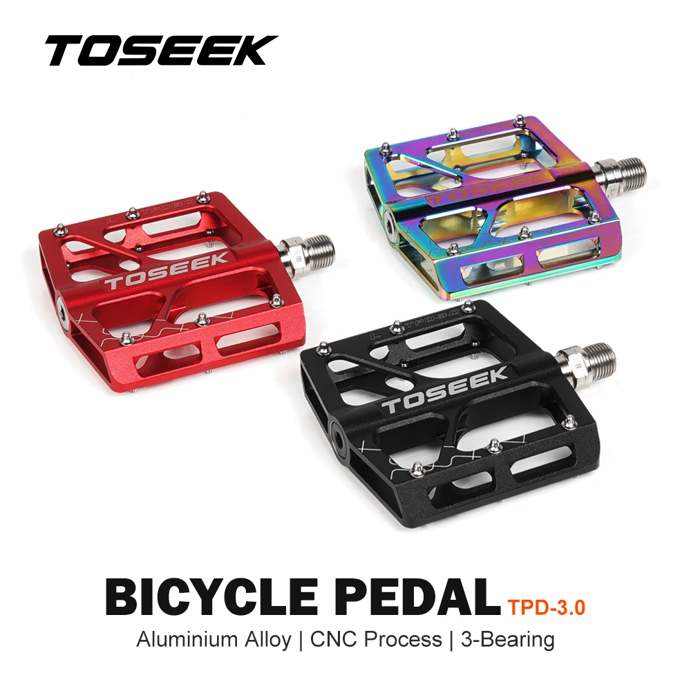 TOSEEK Bike Pedal 3 Bearings Pedal Bicycle Pedal Ultralight Anti-slip Footboard Quick Release Aluminum Alloy Bike Accessories