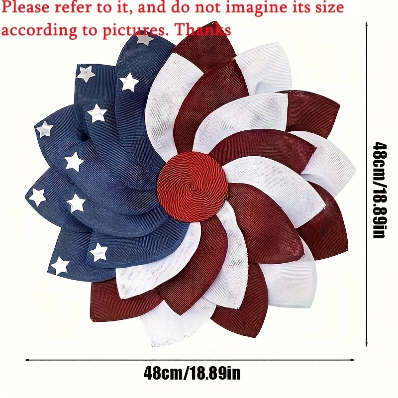 Patriotic Classic Red White and Blue Star Fabric Hanging Decoration for 4th of July Independence Day - No Feathers, Door and Wal