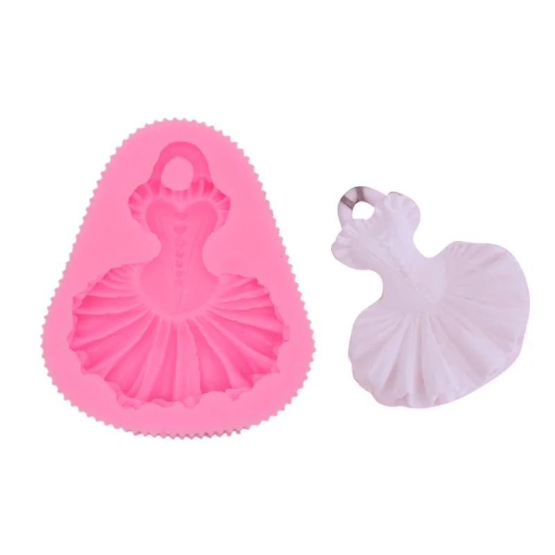 Girl\'s Ballet Dancing Skirt Fondant Silicone Mold Sugar Craft Gumpaste Chocolate Mould Cupcake Baking Decorating Cake Tools