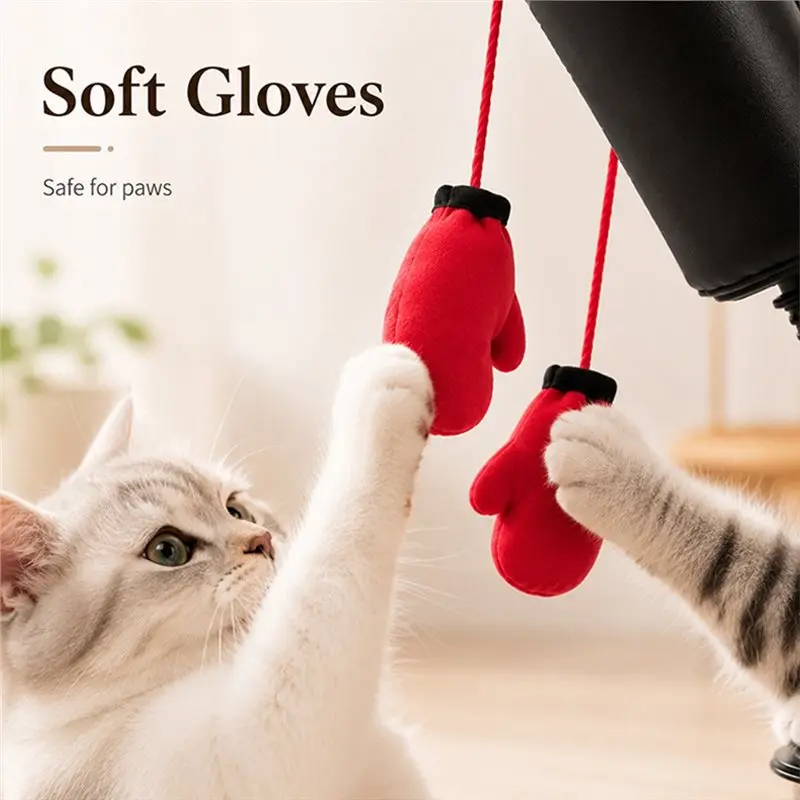 YSUN-Teaser For Felines Cat Punching Bag With Boxing Gloves Plaything For Felines