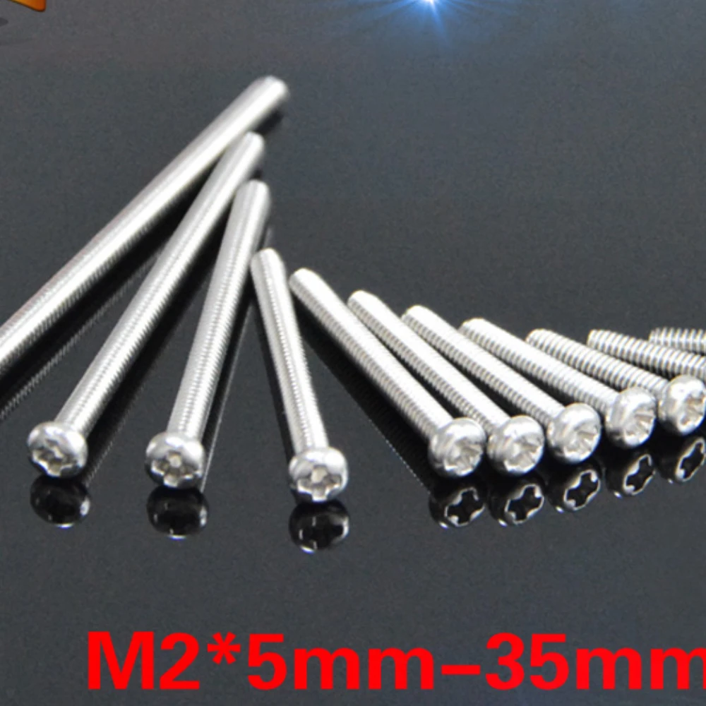 M2 x 5 6 8 10 12 14 16 18 20 25 30 35mm Button Pan Head Screw Bolts Phillips 304 Stainless Steel For DIY Car Model Furniture