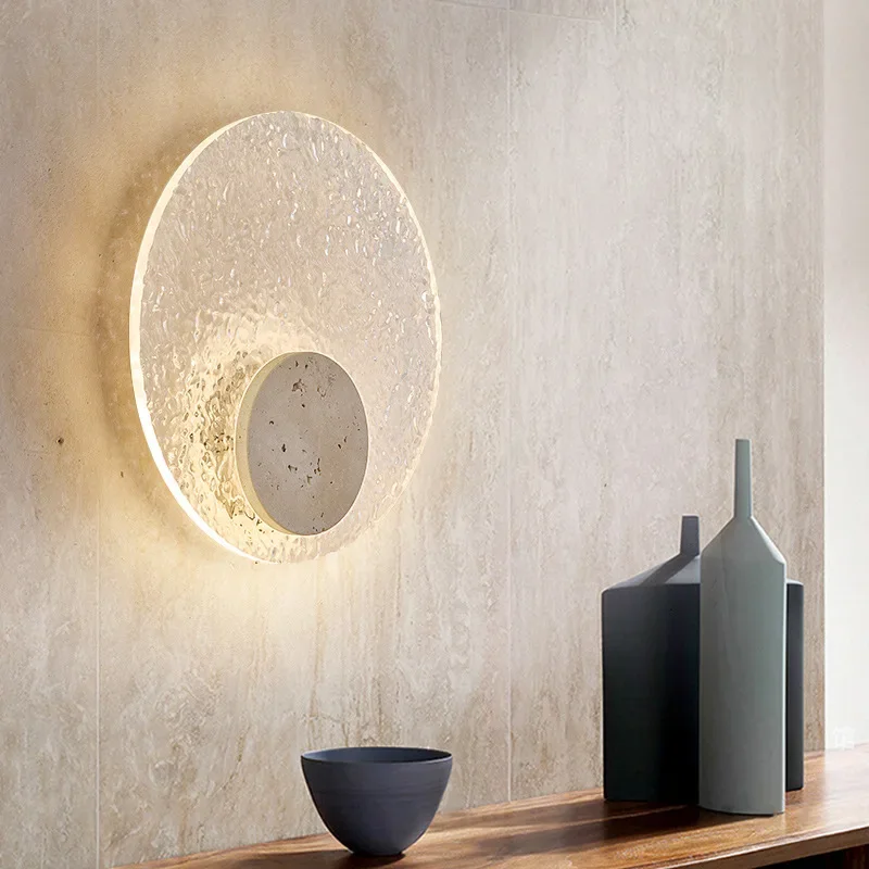 

SANDYHA Modern Minimalist Circular Acrylic Wall Lamp LED Light for Living Room Bedroom Hallway Corridor Decorative Lighting