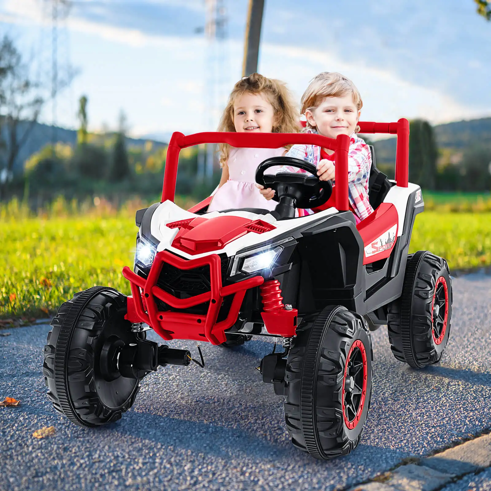 24V Kids Ride on UTV w/ 4 x 100W Powerful Engine Remote Control High/Low Speed