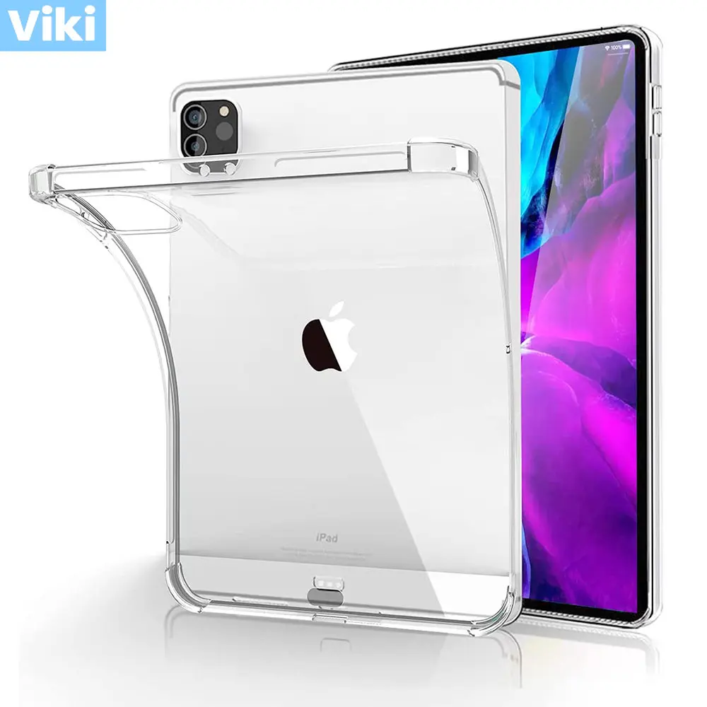 Case for iPad Pro 11 12.9 2018 2020 2021 (5th Gen) Clear Shockproof Flexible TPU Protective Cover Transparent Slim Back Shell