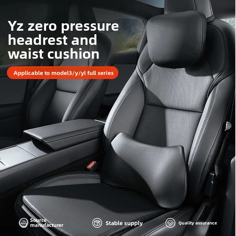 Car Seat Neck Pillow Waist Support Cushion for Tesla Model Y Model 3 Car Accessories Headrest Seat Cushion