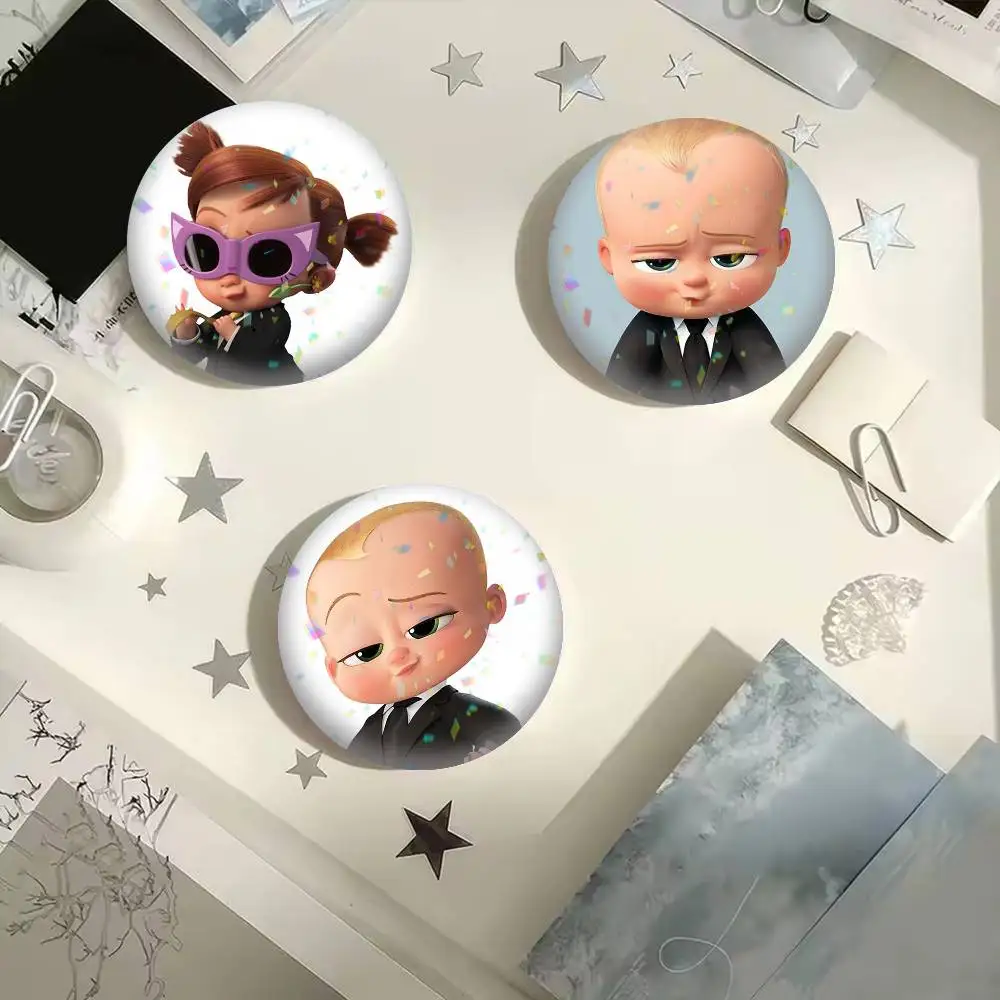 Baby Boss Baby 3  25 32 44 58 75mm Badges Personalized Round Brooches Pins Accessory Gift