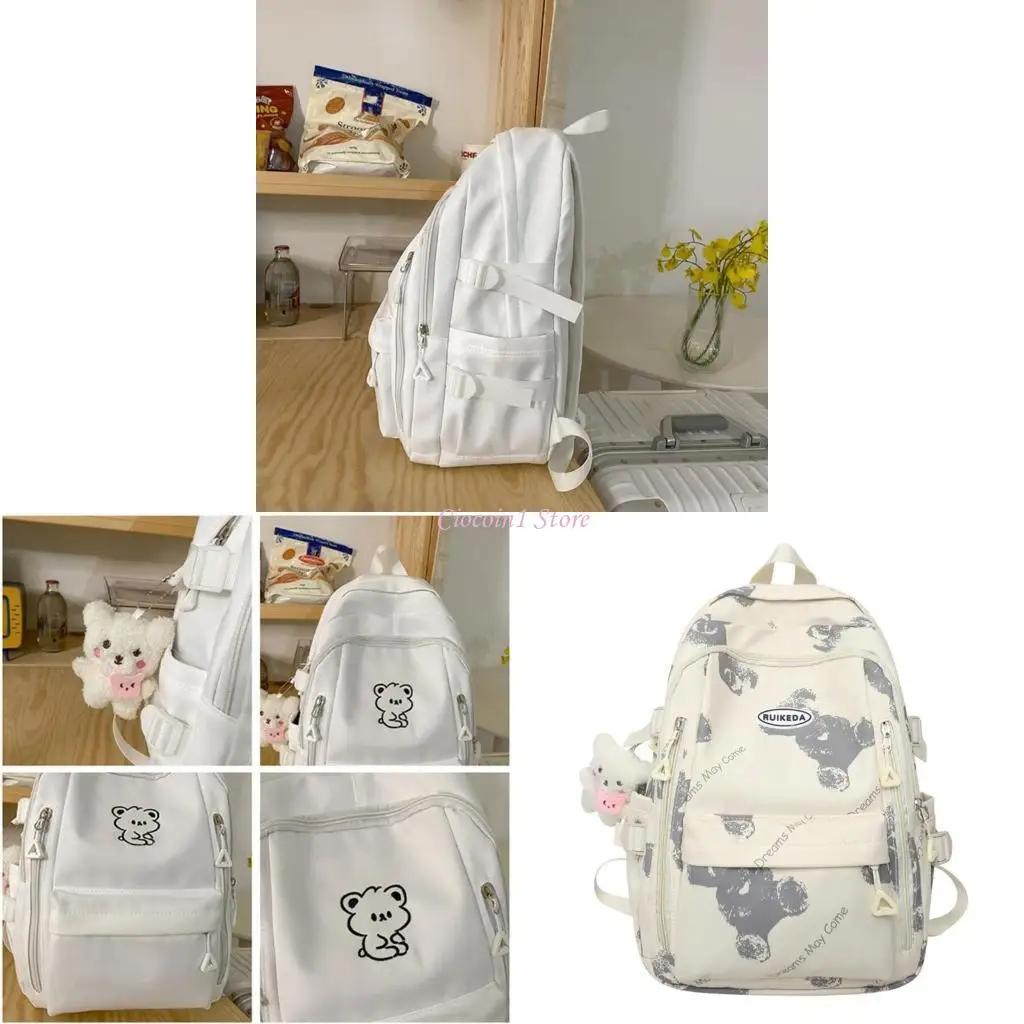 

Y1UB Nylon School Backpack Laptop Backpacks Fashion School Bag Bookbag Casual Travel Rucksack for Girl Boy Youth