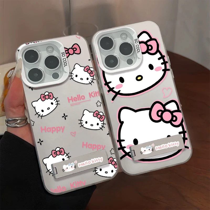 HELLOKITTY-Coque arrière avec support pour VIcalculator Y15S, Y16, Y17S, Y21, Y22S, Y27, Y50, Y91, Y93, V23, V25, V27, V29, l's Pro, 5G, mignon, dessin animé