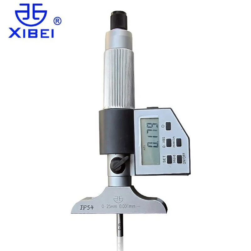 0-25mm 0.001mm Xibei brand IP54 electronic Digital Depth Micrometer Outside Micrometer