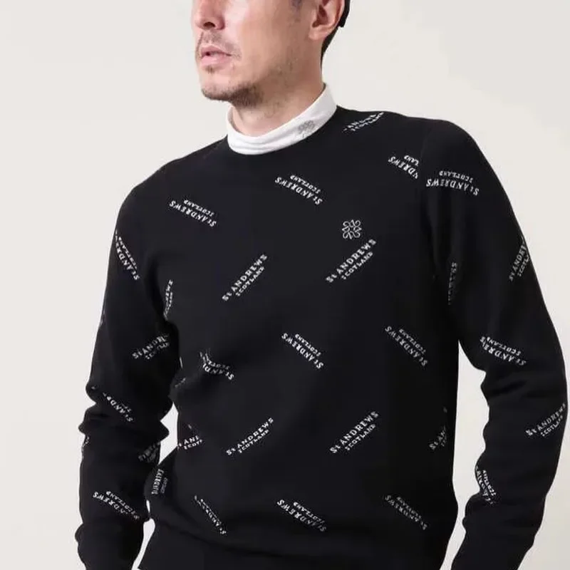 Men's Simple High-end Knitted Sweater Sports Trend Golf Wear Luxury All-match Outdoor Warmth