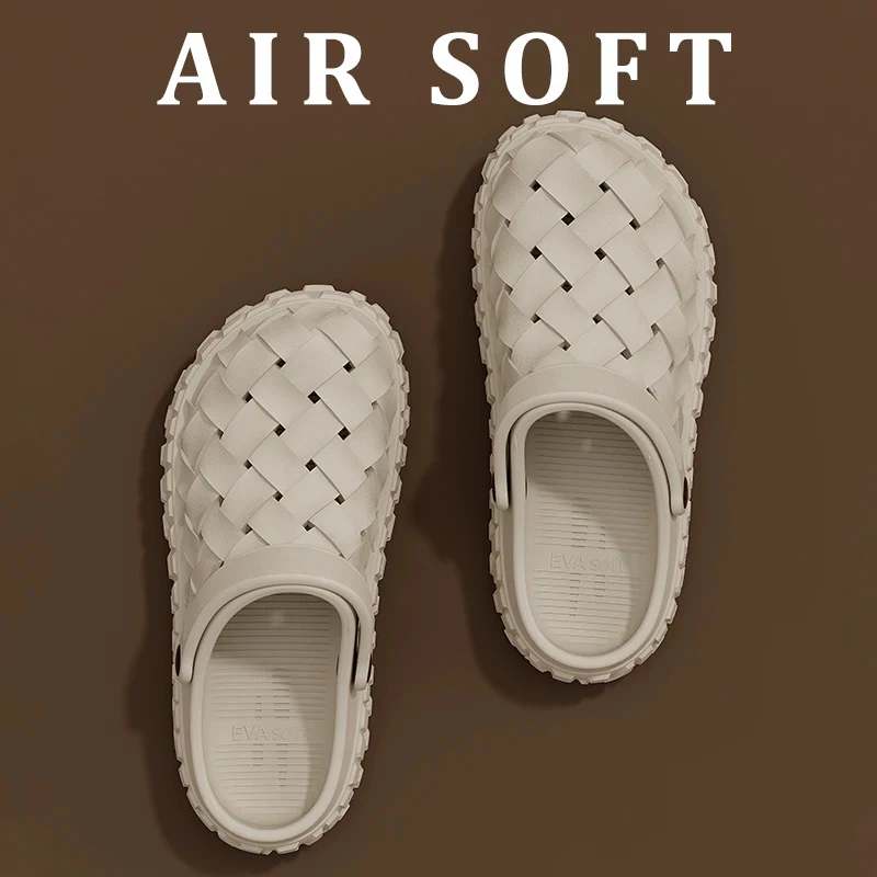 

Men's EVA Clog Shoes Summer New Thick Bottom Anti-Slip Deodorant Toe Cover Beach Slippers Breathable Comfortable Sandals