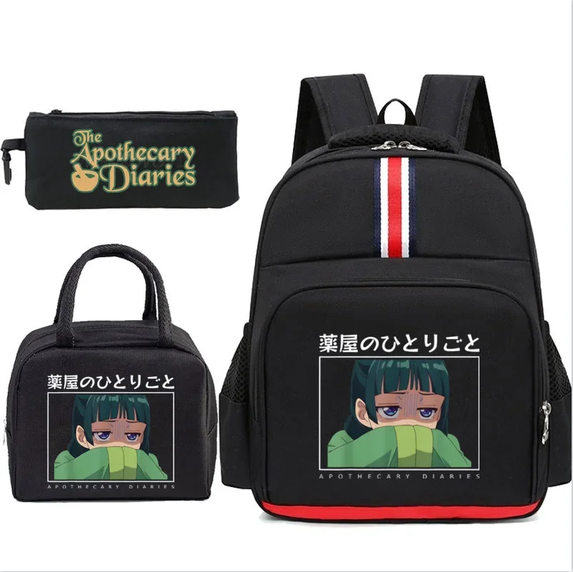 3pcs The Apothecary Diaries Printed Girls Backpack With Lunch Bags Pencil Case Set Students Daily Backpack Women Travel Mochila
