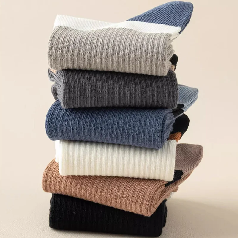 6 Paar atmungsaktive Baumwollsocken für Herren, Sportsocken, Herbst-Winter-Socken, schweißabsorbierend, geruchshemmend, Business-Socken, hohe Qualität – Detail 2
