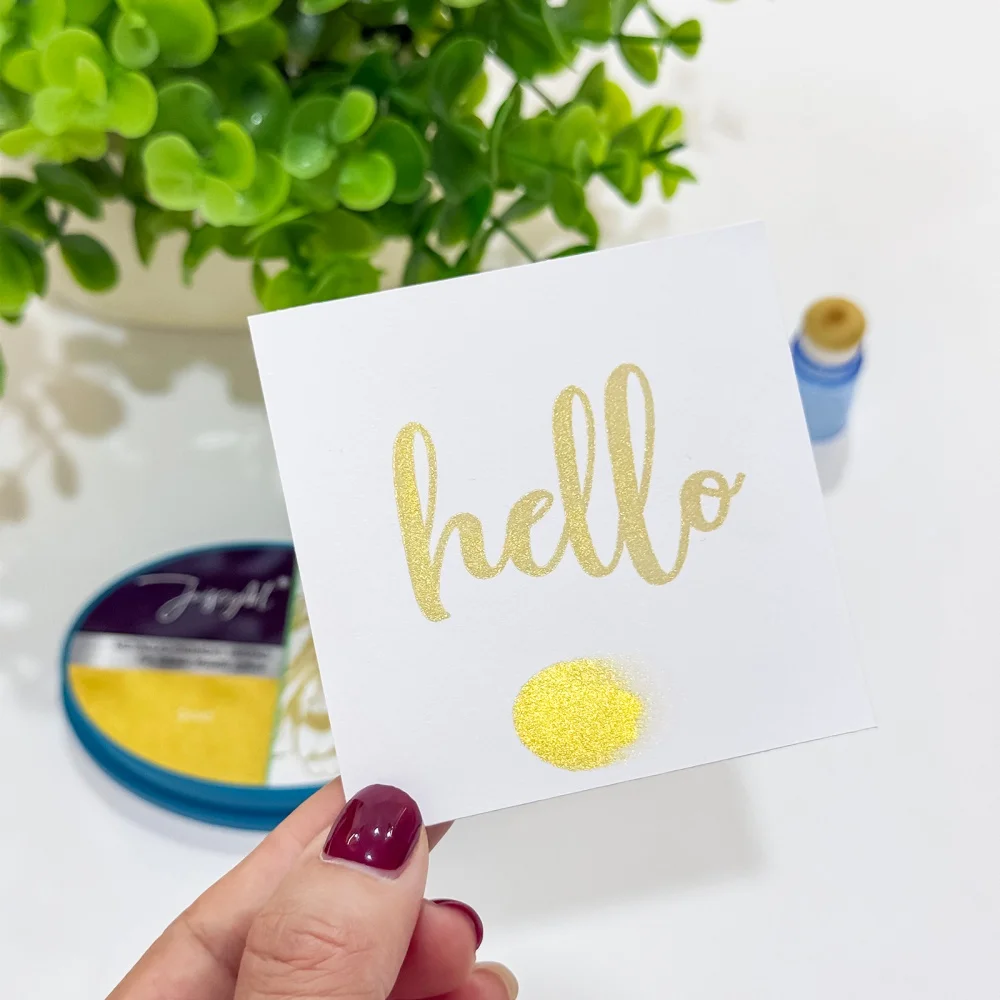 Multiple-colors Metallic Pigment Ink Pad Embossing Ink Pad For DIY Crafts Projects Add a Touch of pale Gold Shimmer And Shine