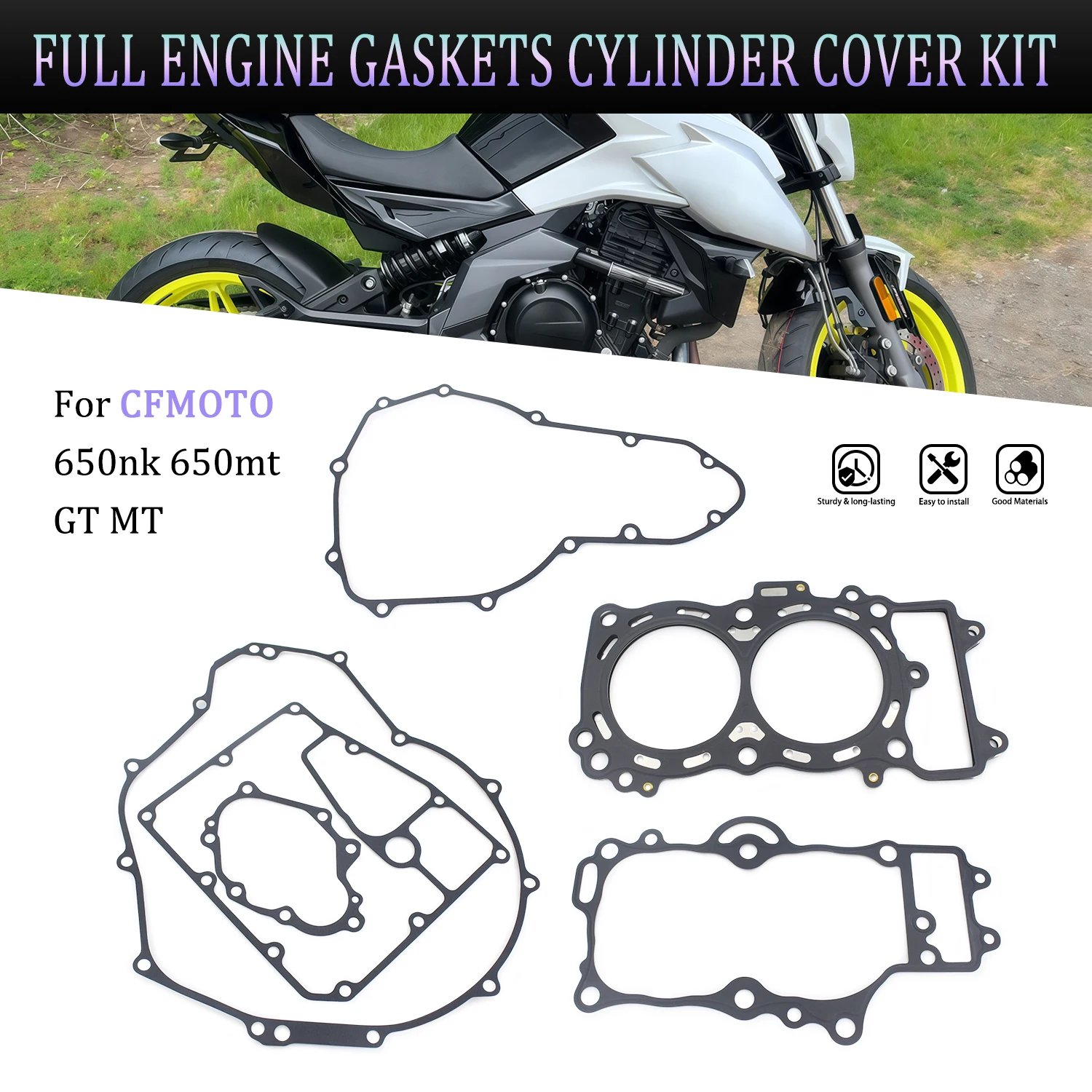 Motorcycle Accessories For CFMOTO 650NK 650MT 650GT Full Engine Gaskets Cylinder Cover Kit Part