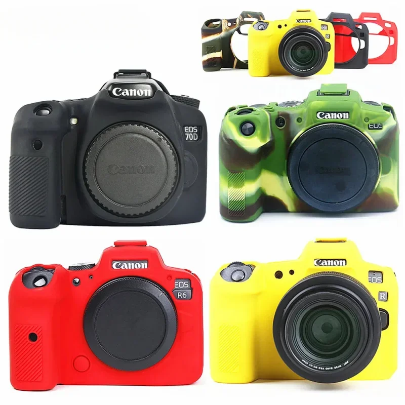 DSLR camera bag For Canon EOS R100 R8 R7 R6 r6ii R5 R10 R50 R RP 70D 80D 2000D T7 soft silicone skin case protective body cover