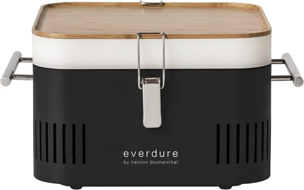 Everdure CUBE Portable Charcoal Grill, Tabletop BBQ, Perfect Tailgate, Beach, Patio, or Camping Grill, Lightweight & Compact