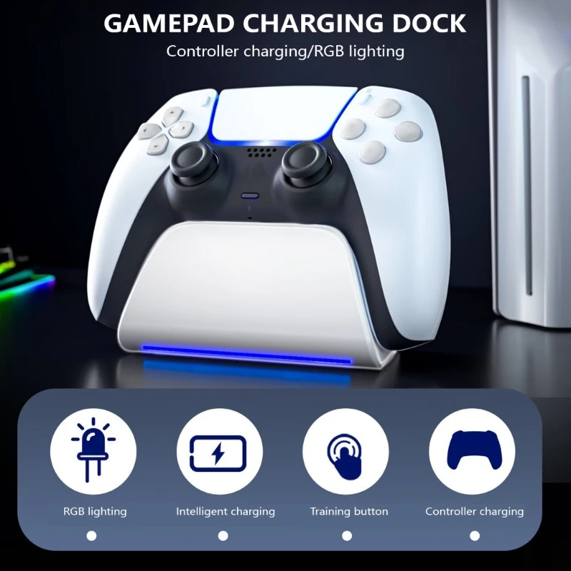 Streamlined Charging Solution for P5 Controller Single Gamepad Docking Station Quick Charging Dock Holder Base