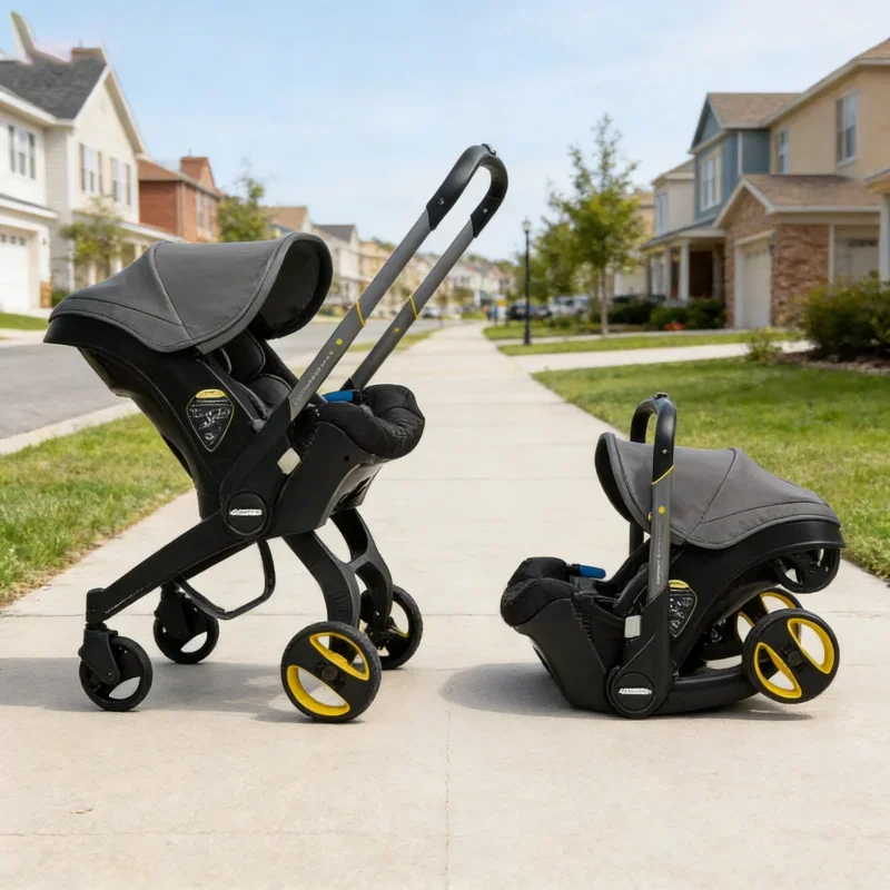 4-in-1 Baby Stroller 0-24 Months Infant Car Seat Rocker Bassinet Carrycot Portable Travel Pushchair for Newborn Toddler Safe