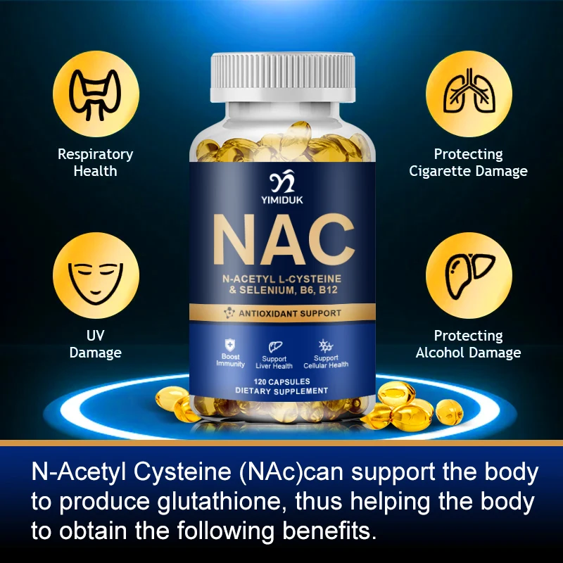 Suplemento NAC l-glutatión, complejo antioxidante intracelular-Promueve la limpieza, desintoxicación y reparación, reduce la Liposome