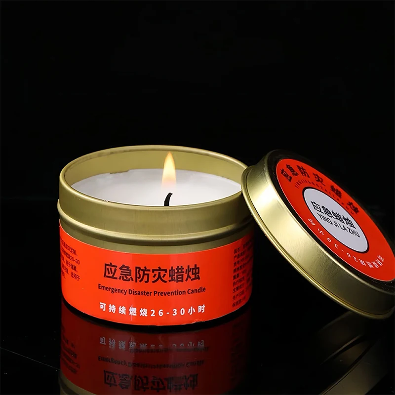 50/80g Emergency Candle Disaster Prevention Outage Lighting Outdoor Smoke-free Candles Iron Cans Plant Candles