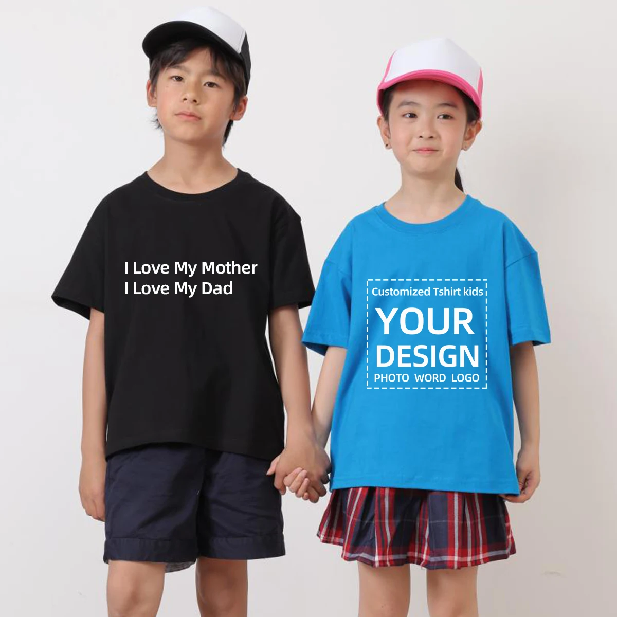 

Customized Tshirt Kids Printed Logo Event Group Summer Short Sleeve Custom T-Shirts for Kids Baby