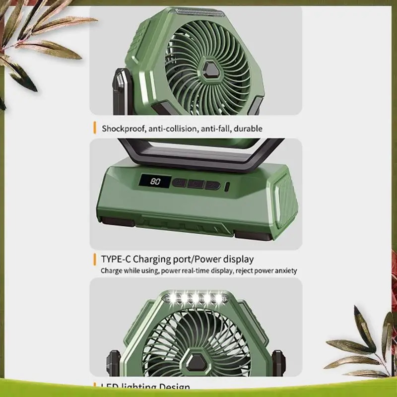 

Reliable-Rechargeable Camping Light With Fan 6000Mah Outdoor Tent Light Portable Lighting For Camping Picnic Travel