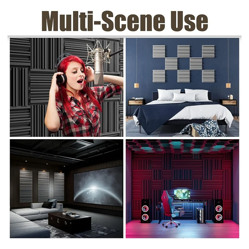 12 PCS Sound Proof Foam Panels Studio Sound Absorbing Foam For Wall,Studio, Home And Office