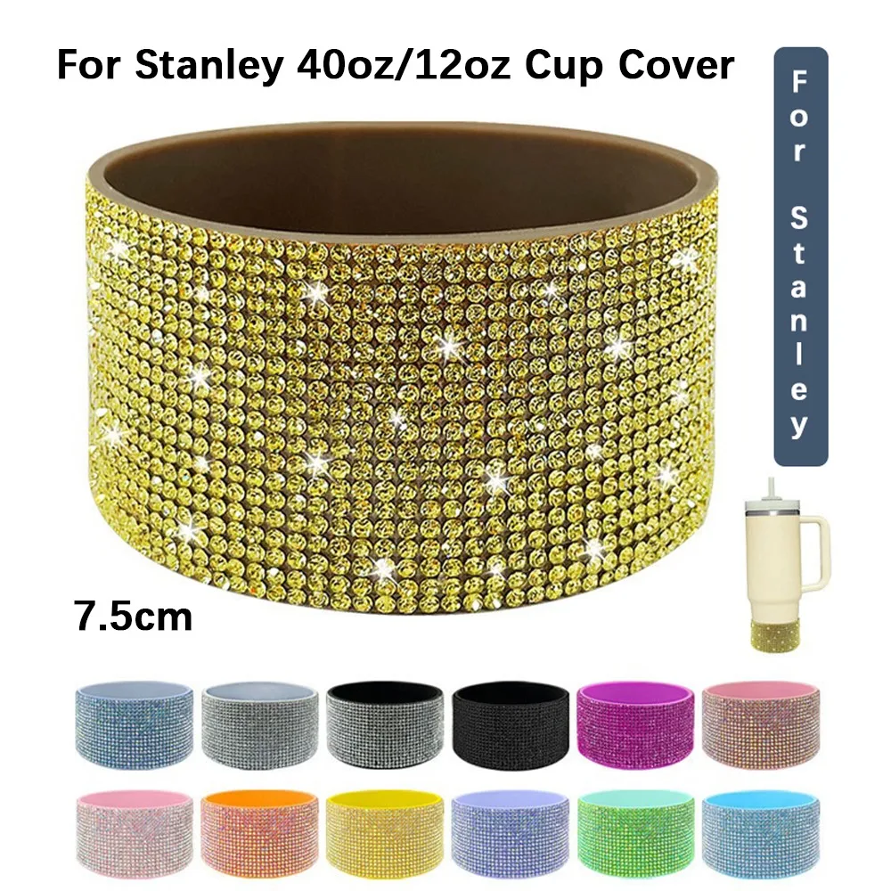 

7.5cm Silicone Cup Cover For Stanley 40oz/12oz Glitter Masonry Bottom Cover Non-slip Protector Sport Water Cup Sleeve Accessorie