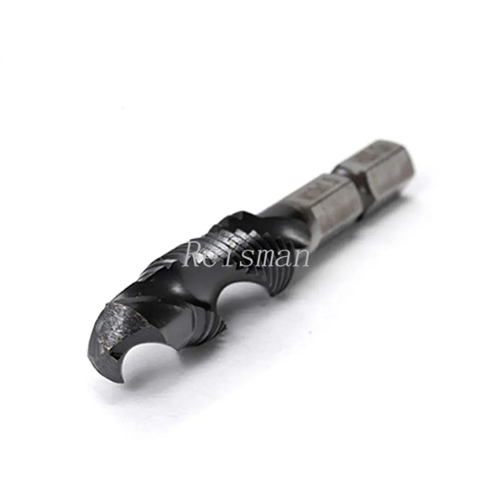 6PCS  HRC89 TiAlN M3-M10 Screw Tap Drill Bits Coated HSSCO M35 Cobalt Taps Metric Combination Bit 1/4\