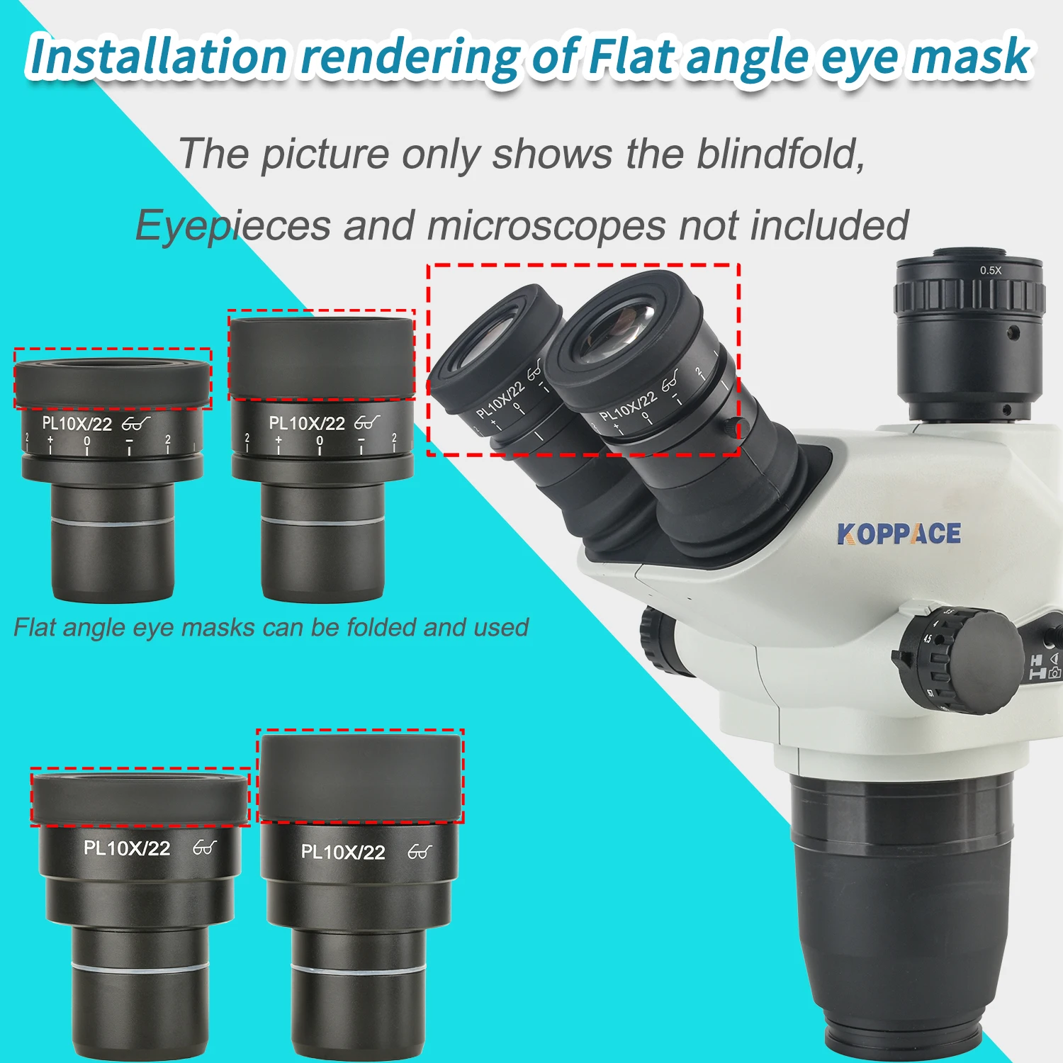 KOPPACE 2 pezzi per 32-36mm microscopio Stereo protezioni per gli occhi binoculare angolo di smussatura oculare in gomma protezioni per gli occhi tazze scudo