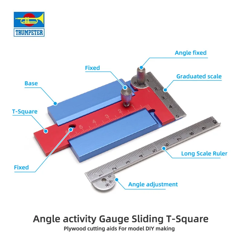 Hobby Model building tools Angle activity Gauge Sliding T-Square Plywood cutting aids For model DIY making