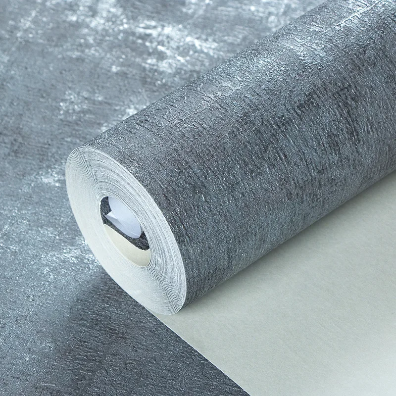 Papel tapiz Retro nostálgico para tienda de ropa, barra gris cemento, papel tapiz liso de estilo Industrial, papel tapiz impermeable de PVC